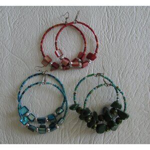 Beaded Earrings - 3 Pairs